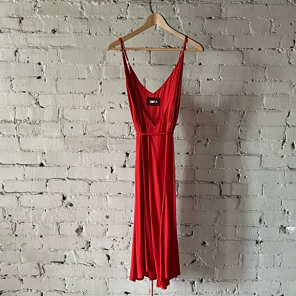 Reformation Orange Wrap Dress